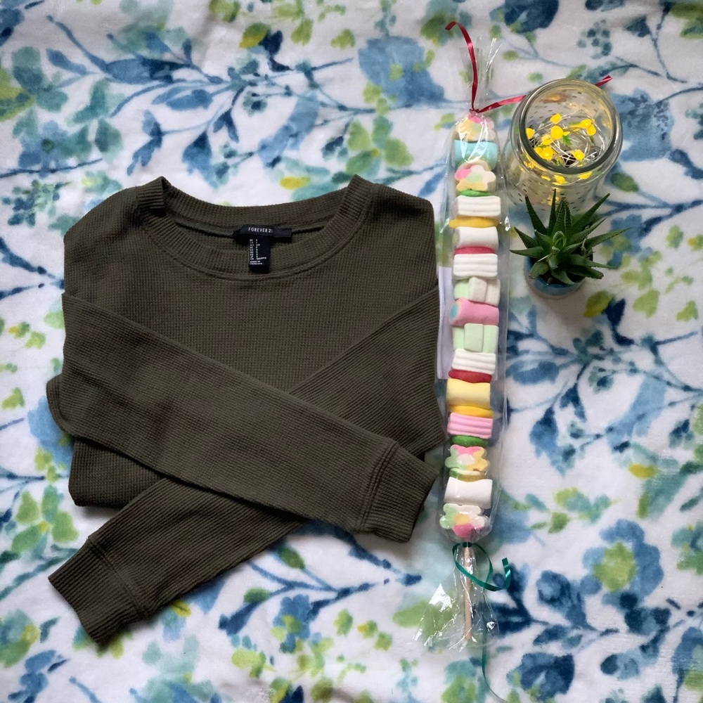 Army Green F21 Long Sleeve Shirt